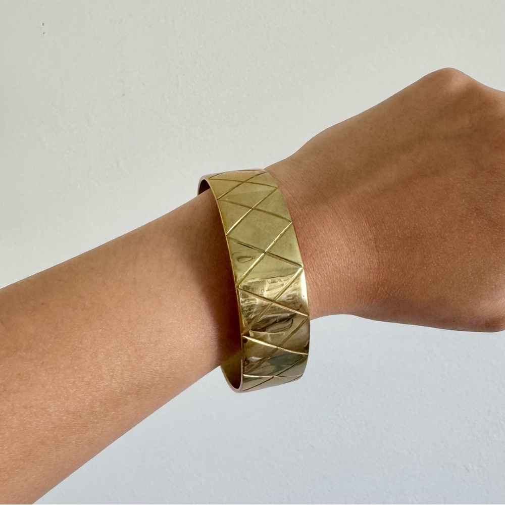 Ashley Pittman Gold tone Solid Brass Boho style Bangle Bracelet